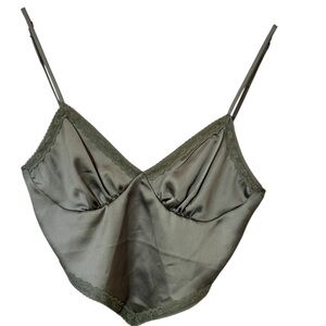 REBEL FLOW Sage Green Satin Top size Medium